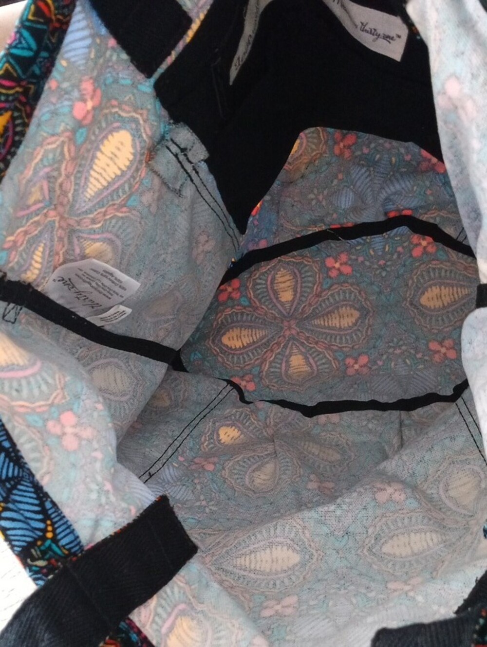 Thirty One Retro Metro Vibrant Blue Patterned Tote Bag - Picture 4 of 5
